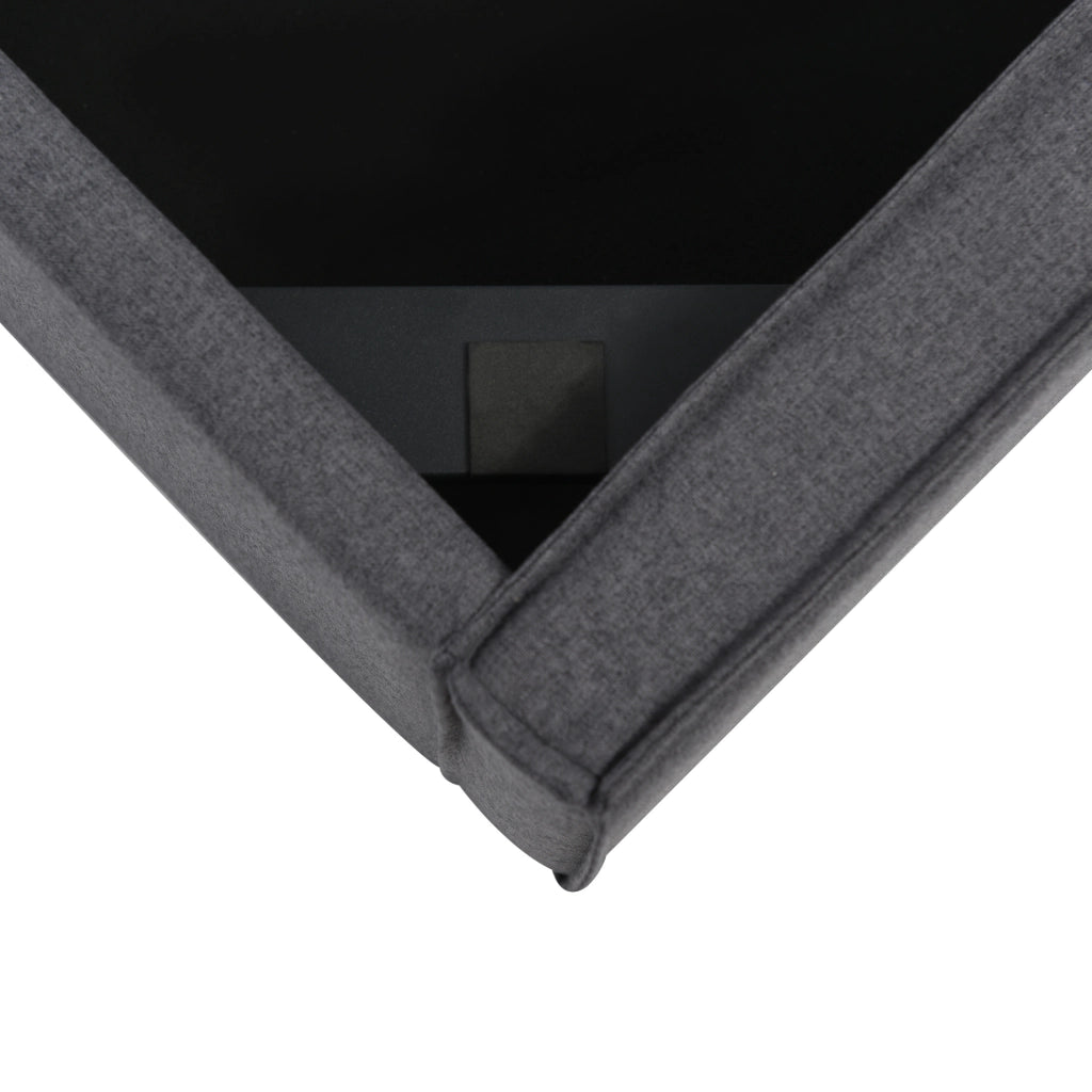 Letto imbottito 140x200 cm con contenitore e rete sollevabile