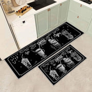 Set di tappeti antiscivolo per cucina, set di 2 tappeti per pavimento cucina anti-aderenti per decorazione domestica ufficio (D 120 l x 40 B x 0,2 Th cm)