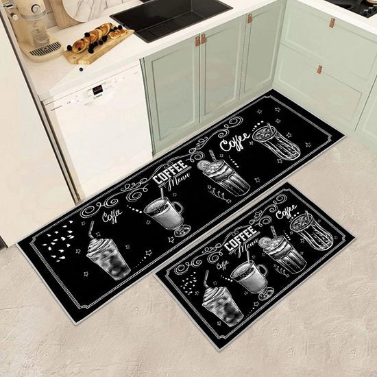 Set di tappeti antiscivolo per cucina, set di 2 tappeti per pavimento cucina anti-aderenti per decorazione domestica ufficio (D 120 l x 40 B x 0,2 Th cm)
