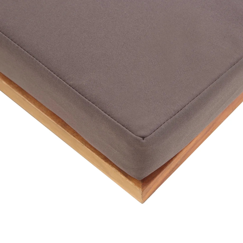 Poggiapiedi con Cuscino 66x66x36cm in Legno Acacia Grigio Scuro cod mxl 54586