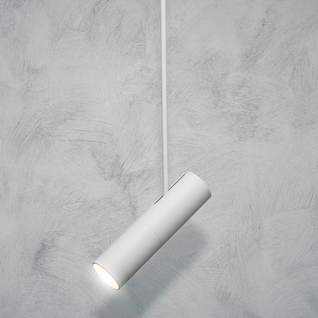 Faretto orientabile lampada sospensione moderna LED GU10 pendente telescopico luci tavolo bar vetrina sala espositiva 230V BIANCO