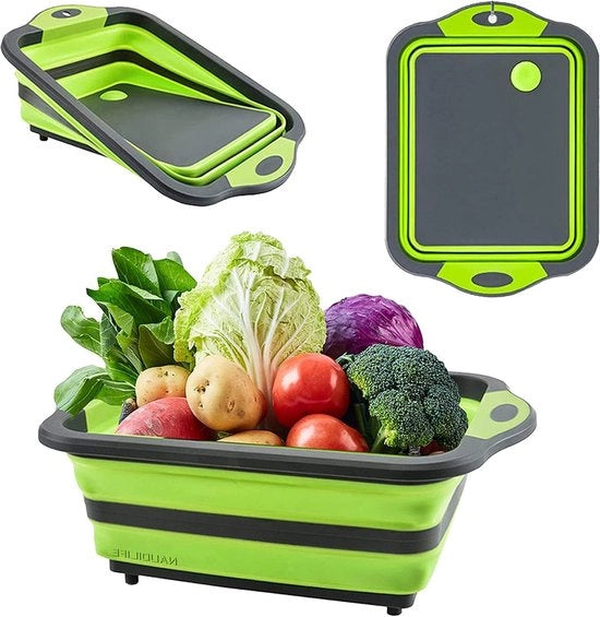 Snackboard pieghevole con filtro - accessori di campeggio multifunzionali - tavolo da picnic portatile per verdure e frutta