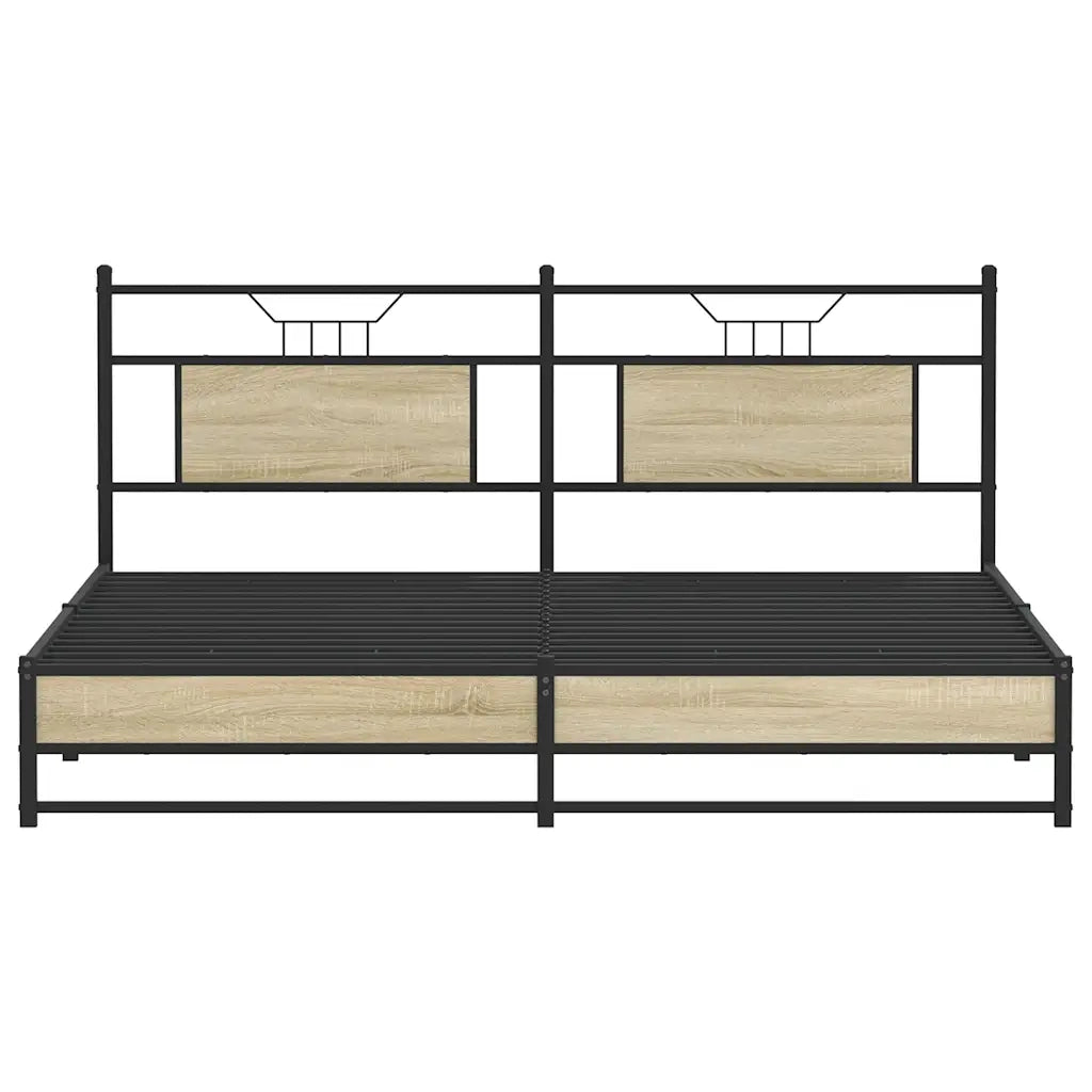Giroletto senza Materasso in Metallo-Struttura Letto Rovere Sonoma 180x200 cm 395703
