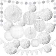 Set di Lampioni di Carta da 20 pezzi - Decorazione di Festa - Facile da Assemblare - Ripiegabile - Carta da Artigianato 300g - Decorazione di Festa
