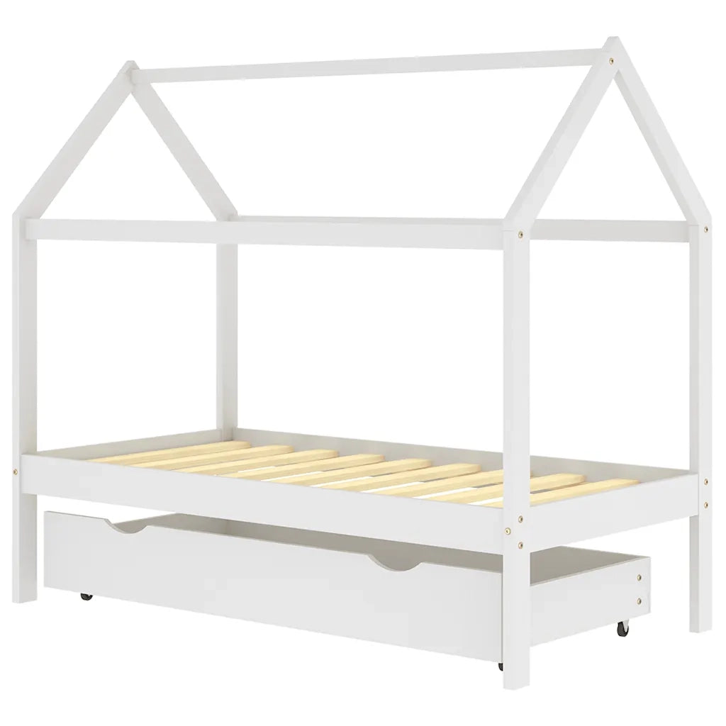 Giroletto per Bambini con Cassetto Bianco Legno Pino 80x160 cm 322140