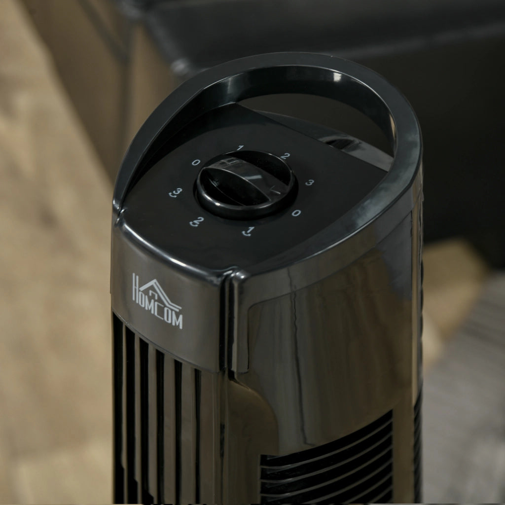Ventilatore a Torre Moderno 3 Velocita' con Oscillazione ¨C Zephmum ¨C Nero PP 20x78.5 cm