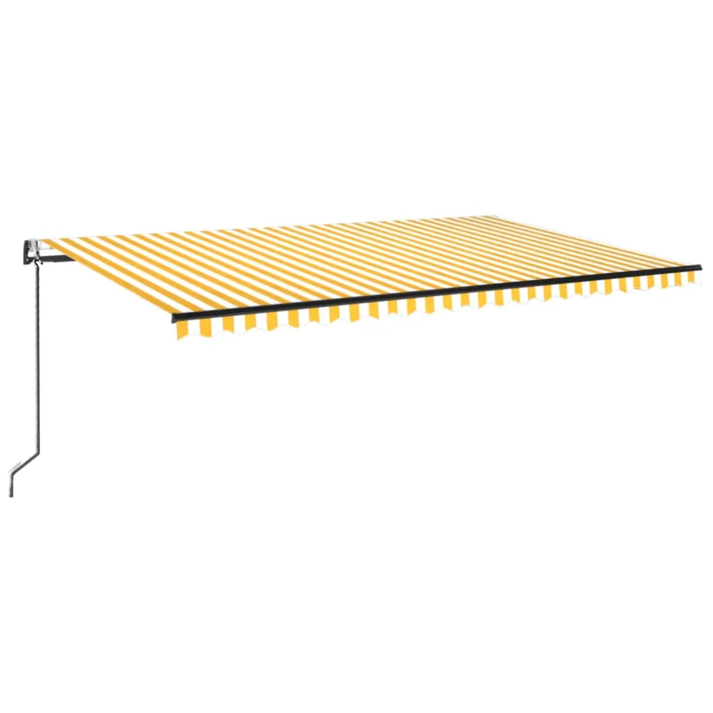 Tenda Automatica Sensore Vento e LED 500x300 cm Gialla Bianca 3069153