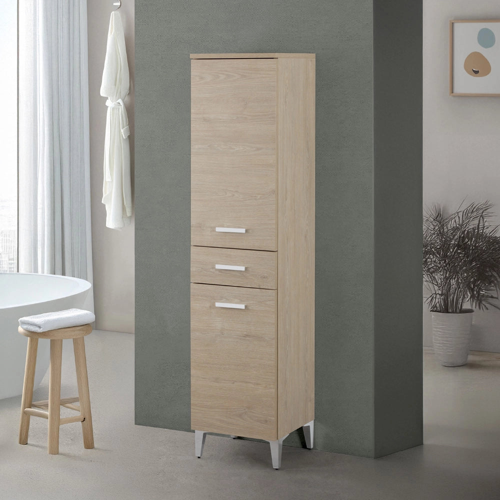 Colonna bagno a terra 35x153,5 cm rovere dolomite con 2 ante e cassetto Desya
