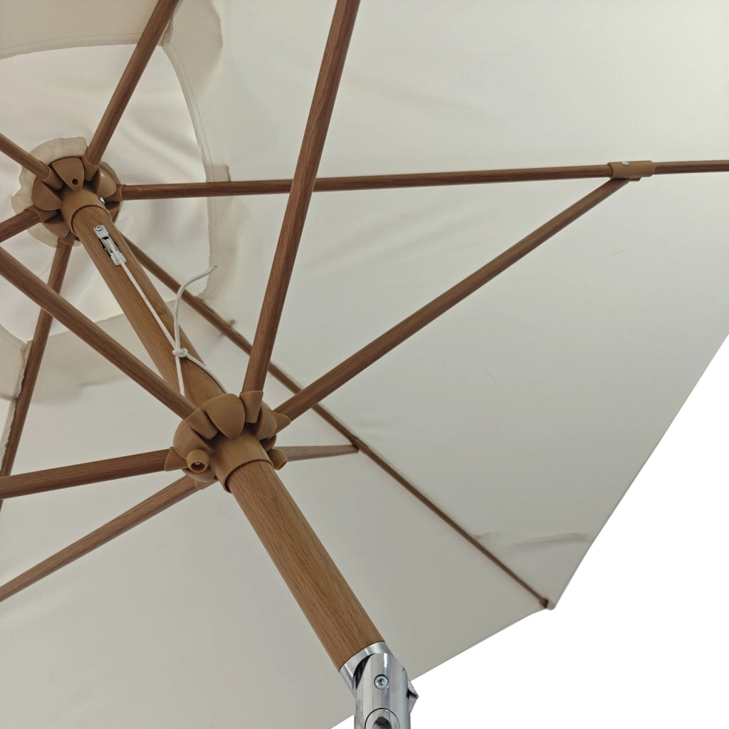 HAPUNAOmbrellone rettangolare diritto 2x3m beige ed effetto legno