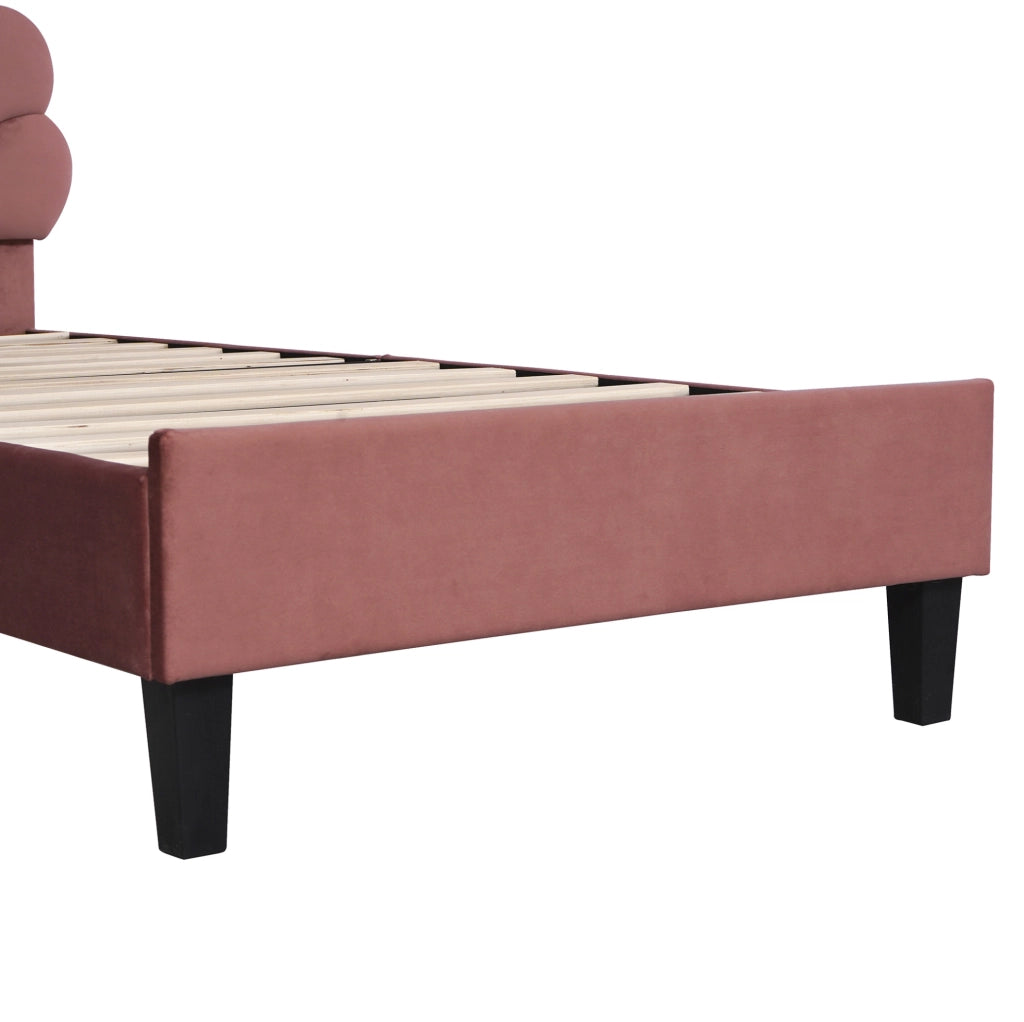Letto imbottito 90x200 cm con testiera floreale e struttura resistente