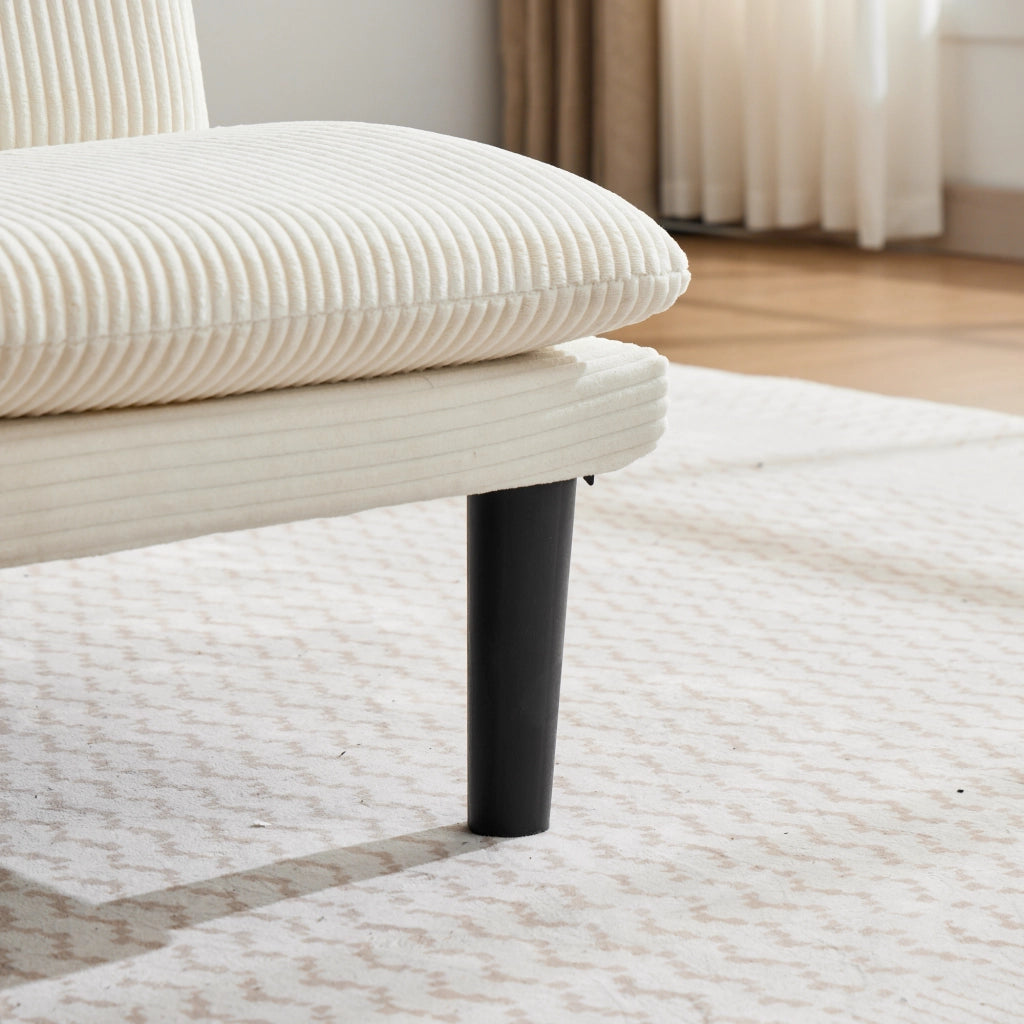 DIVANO 2 POSTI Reclinabile 120°/150°/180° Beige in velluto effetto corda