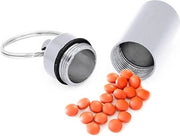 Mini astuccio per chiavi con contenitore per medicinali - Hanger per chiavi in alluminio con contenitore per medicinali
