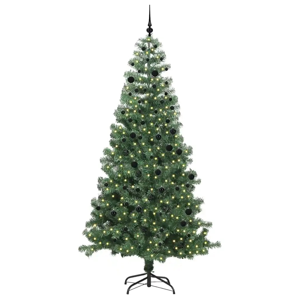 Albero di Natale | Decorazioni natalizie con 300 LED con supporto Verde 240 cm PVC