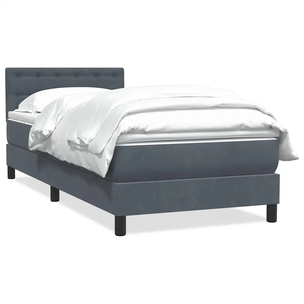 Giroletto a Molle con Materasso Grigio Scuro 80x220 cm Velluto 3316618
