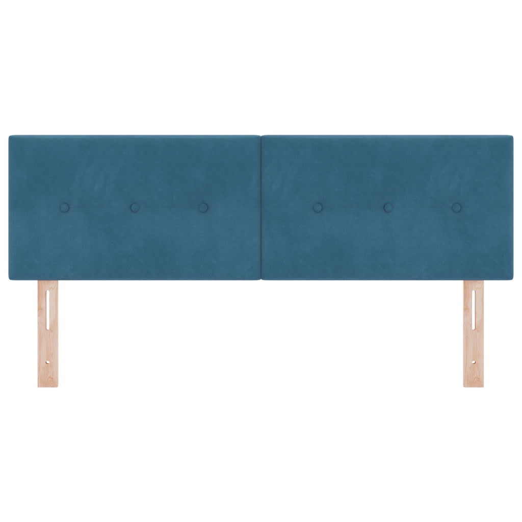 Testata LED  con bottoni trapuntata Blu Scuro 80 cm Velluto
