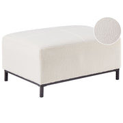 Pouf poggiapiedi ottomano in tessuto bouclè bianco Rettangolare Minimalista Moderno