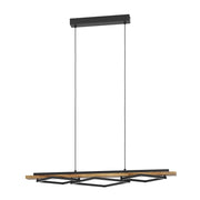 Lampadario Rustico Country Boyal Metallo Nero 3 Luci Led 42W 3500+2200Lm Ip20