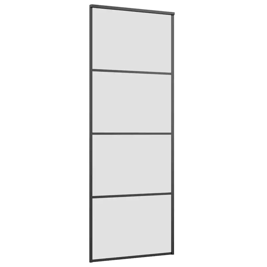 Porta Scorrevole con Ferramenta Nera 76x205 cm in Vetro ESG 3375857