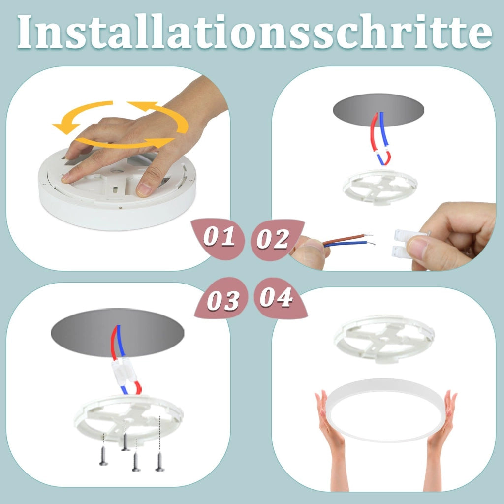 ZMH Lampada da soffitto LED rotonda moderna 24W bianca risparmio energetico per interni