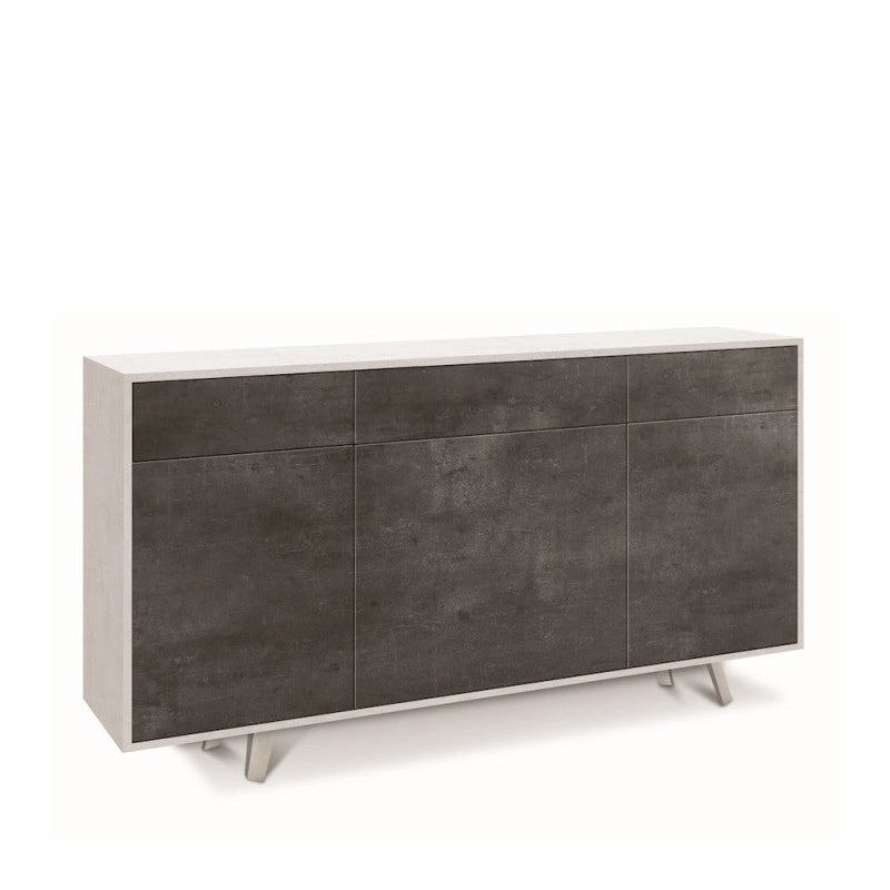Mobile 3 Ante 3 Cassetti Kit Ossido Bianco cm 164x41x92h - Sarmog