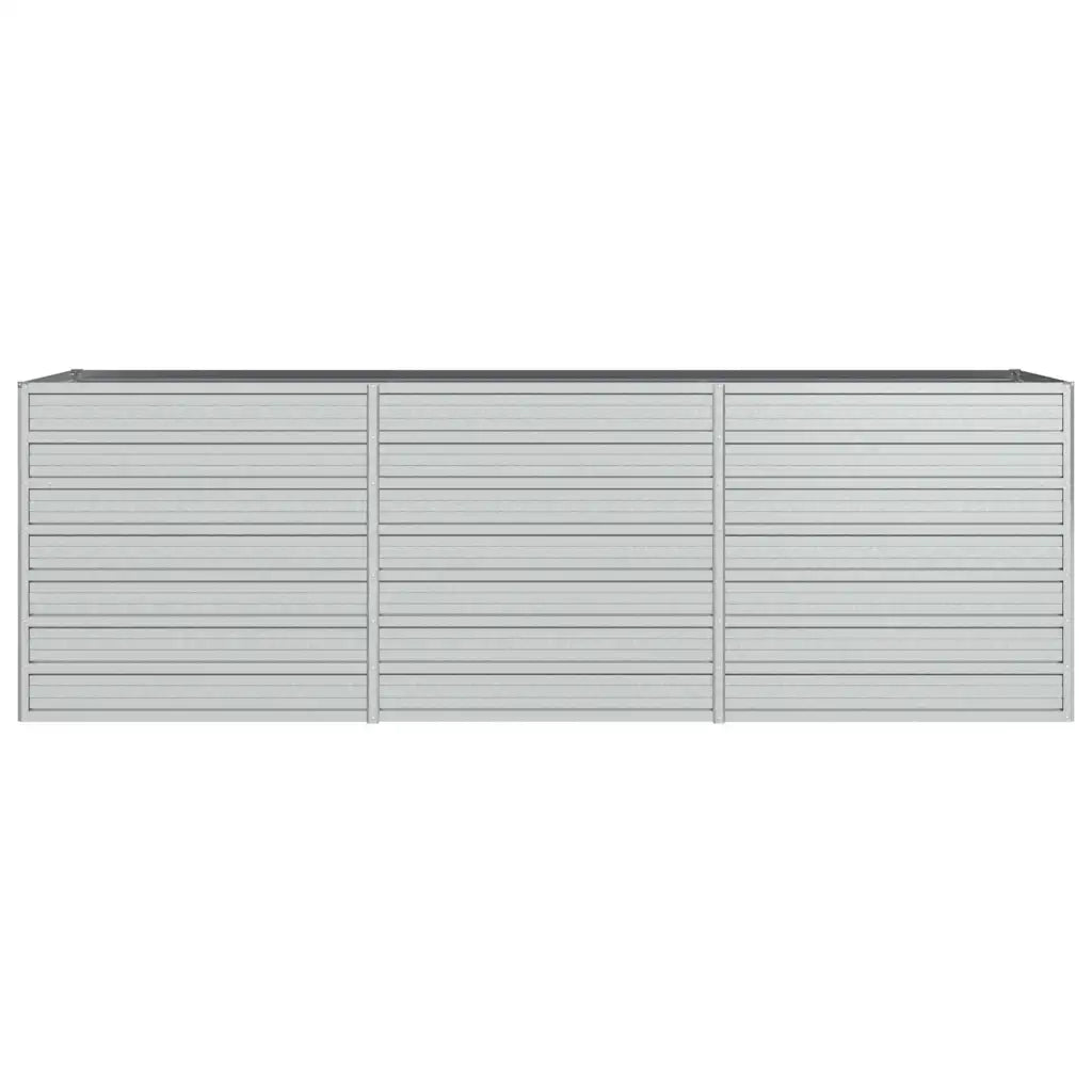 Letto Rialzato Giardino 240x80x77 cm in Acciaio Zincato Argento 316886