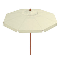 Ombrellone da Giardino Rotondo Ø3m Palo in Legno Ecrù