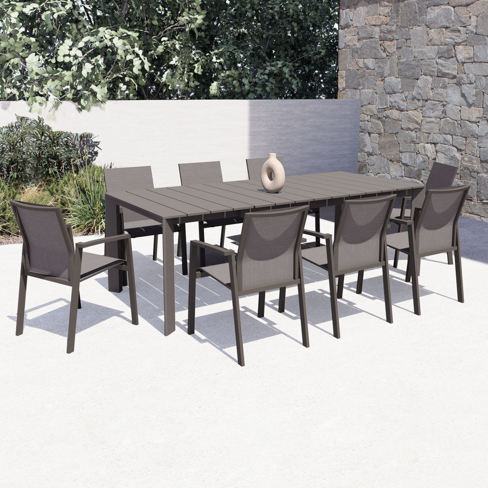 Tavolo Alluminio Taupe Sacramento 165/215X85 Cm