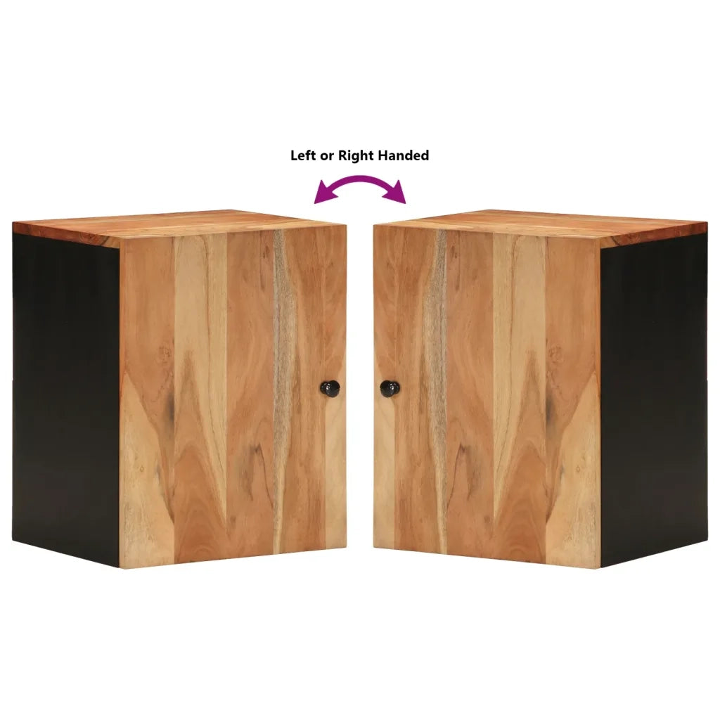 Mobile da Bagno a Parete 38x33x48cm in Legno Massello di Acacia 351991