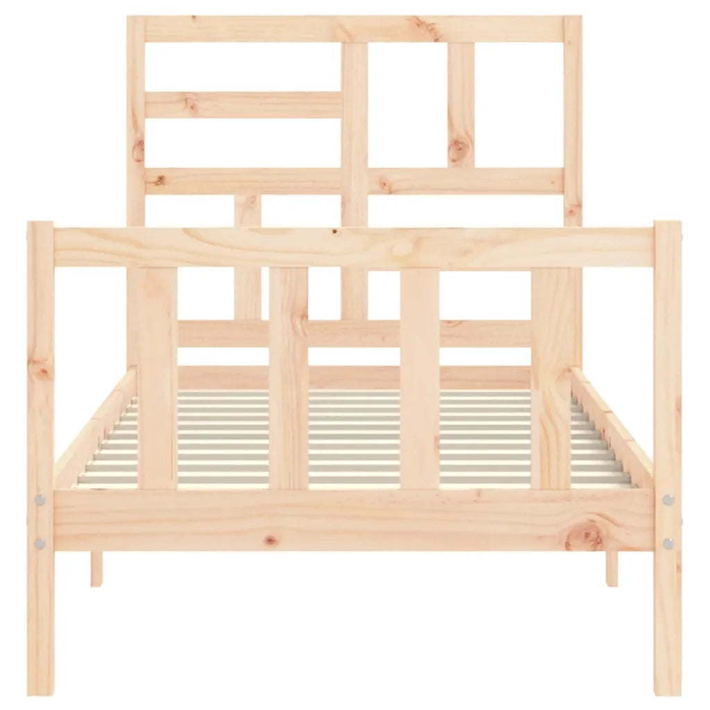 Giroletto con Testiera Small Single-Struttura Letto in Legno Massello 853915