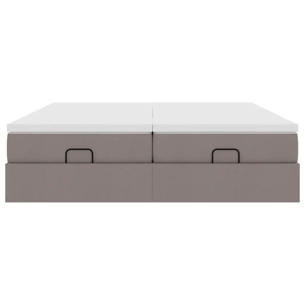 Struttura Letto Pouf con Materassi Tortora 180x200cm in Tessuto 3311245