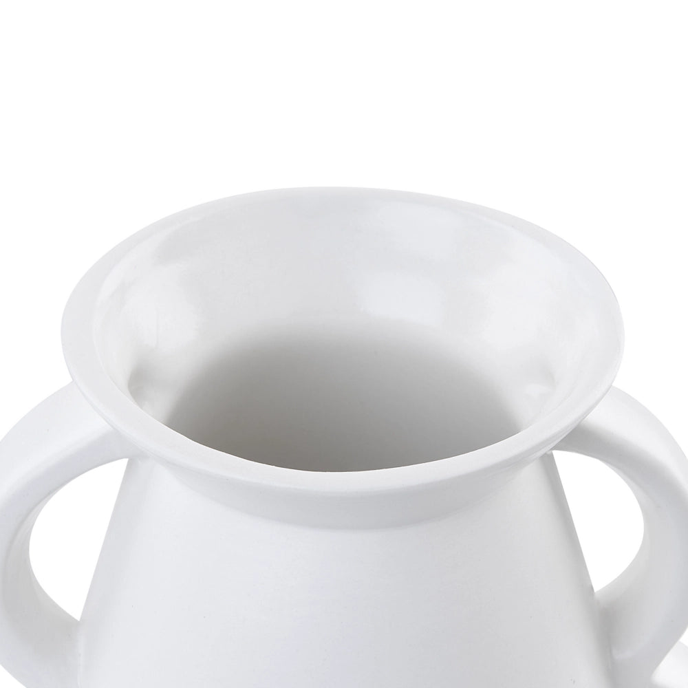 Vaso da fiori contemporaneo in porcellana con manici soggiorno camera da letto decorazioni per la casa bianco