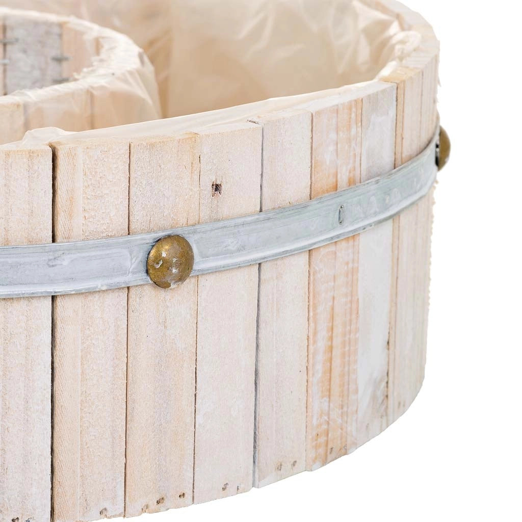 Cestino tondo in legno marrone 36x36x11h