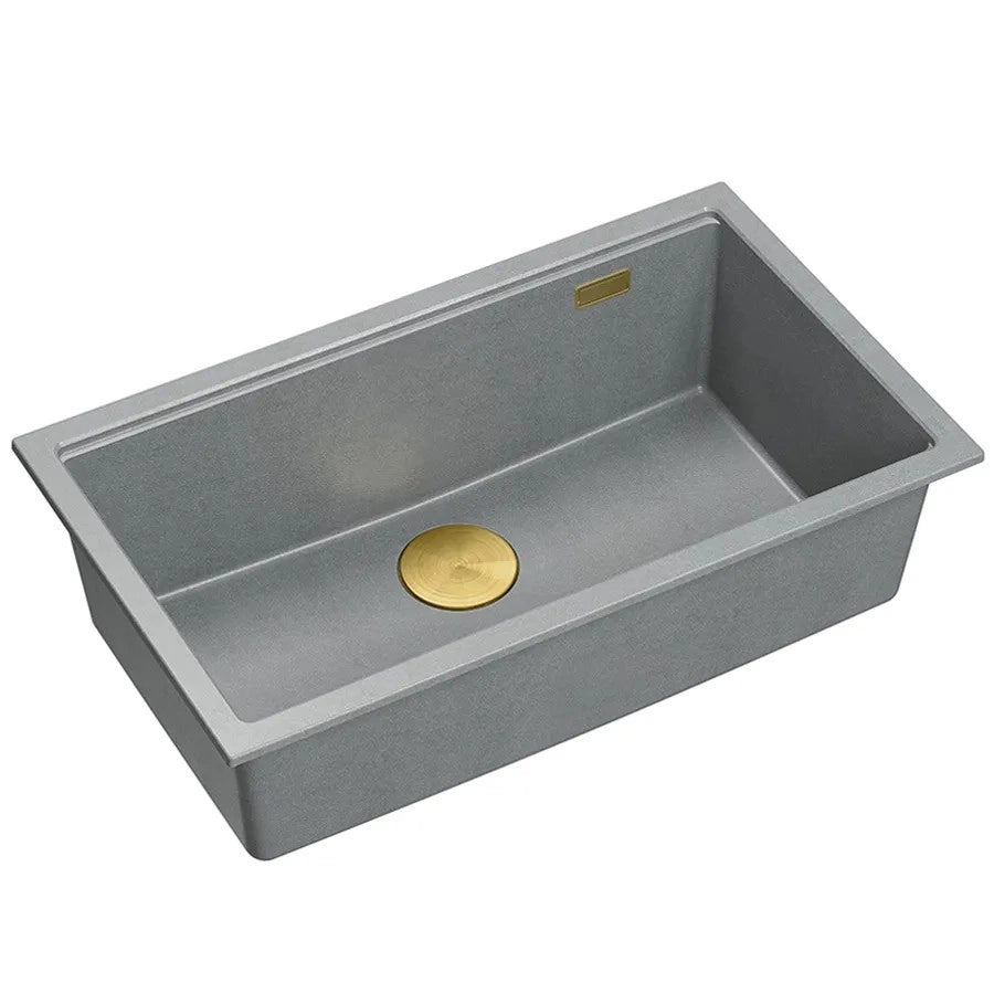 Lavello In Granito Logan 110 Grey Metallic Tappo acciaio