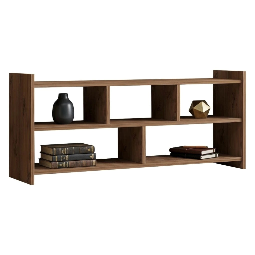 Loreglia, Mobile Porta tv 5 Ripiani, 118x28x55h cm Marrone Rovere