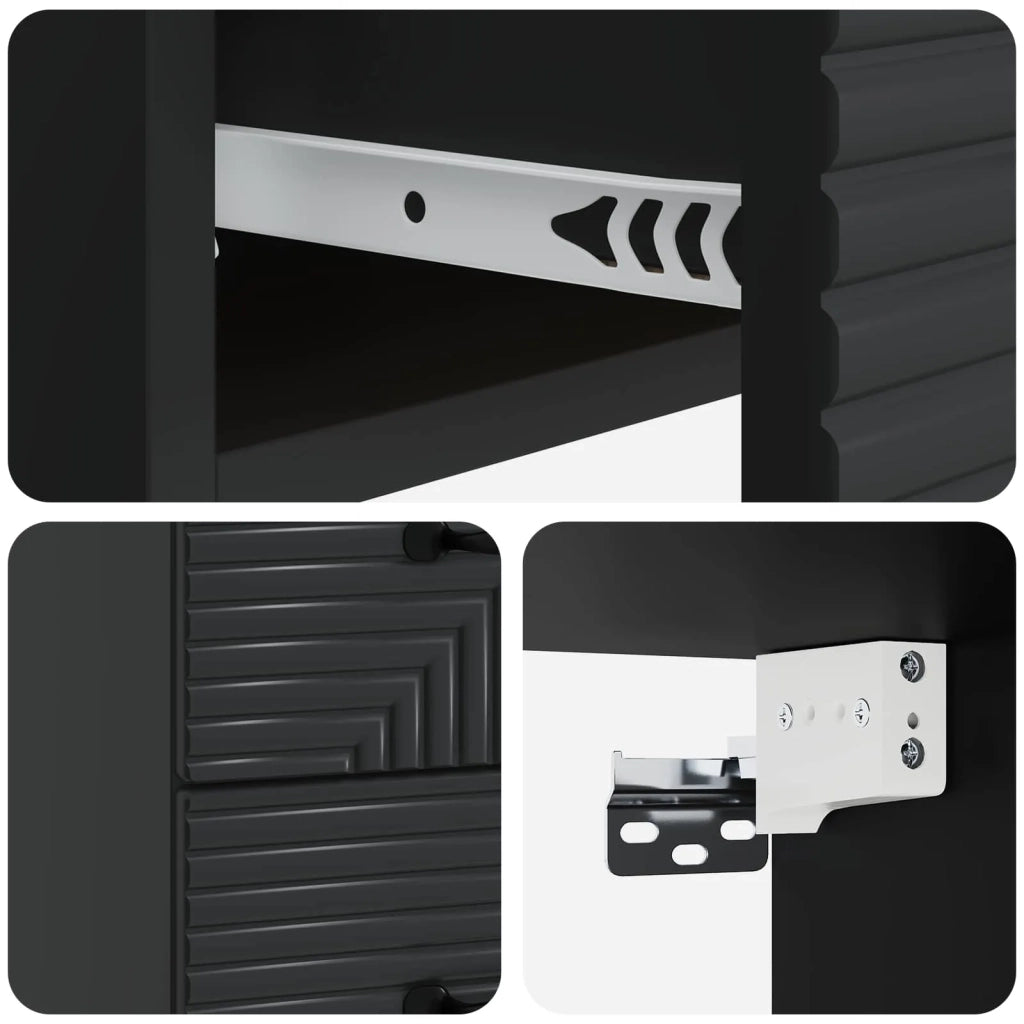 Mobiletto da notte a muro con cassetto Nero 34,5 x 33 x 40 cm 898637