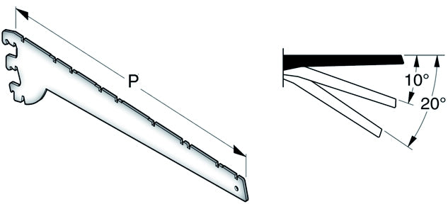 MENSOLA PER RIPIANI METALLICI cm. 37 Col. Bianco RAL9001