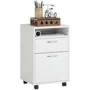 Scrivania con cassetti e ruote ¨C zephmum ¨C bianco 80x50x75 cm