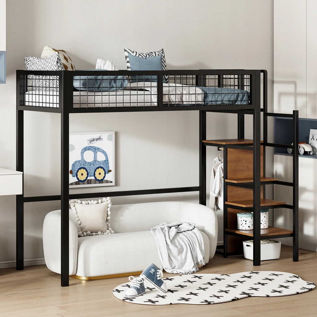 Letto a castello in metallo 90x200 cm - Xylo - Colore nero
