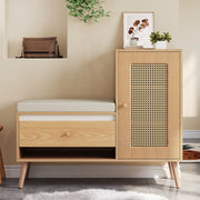 Scarpiera con Panca e Cuscino ¨C Xylo ¨C Rattan, Cassetti, Ante, Ripiani, Ingresso