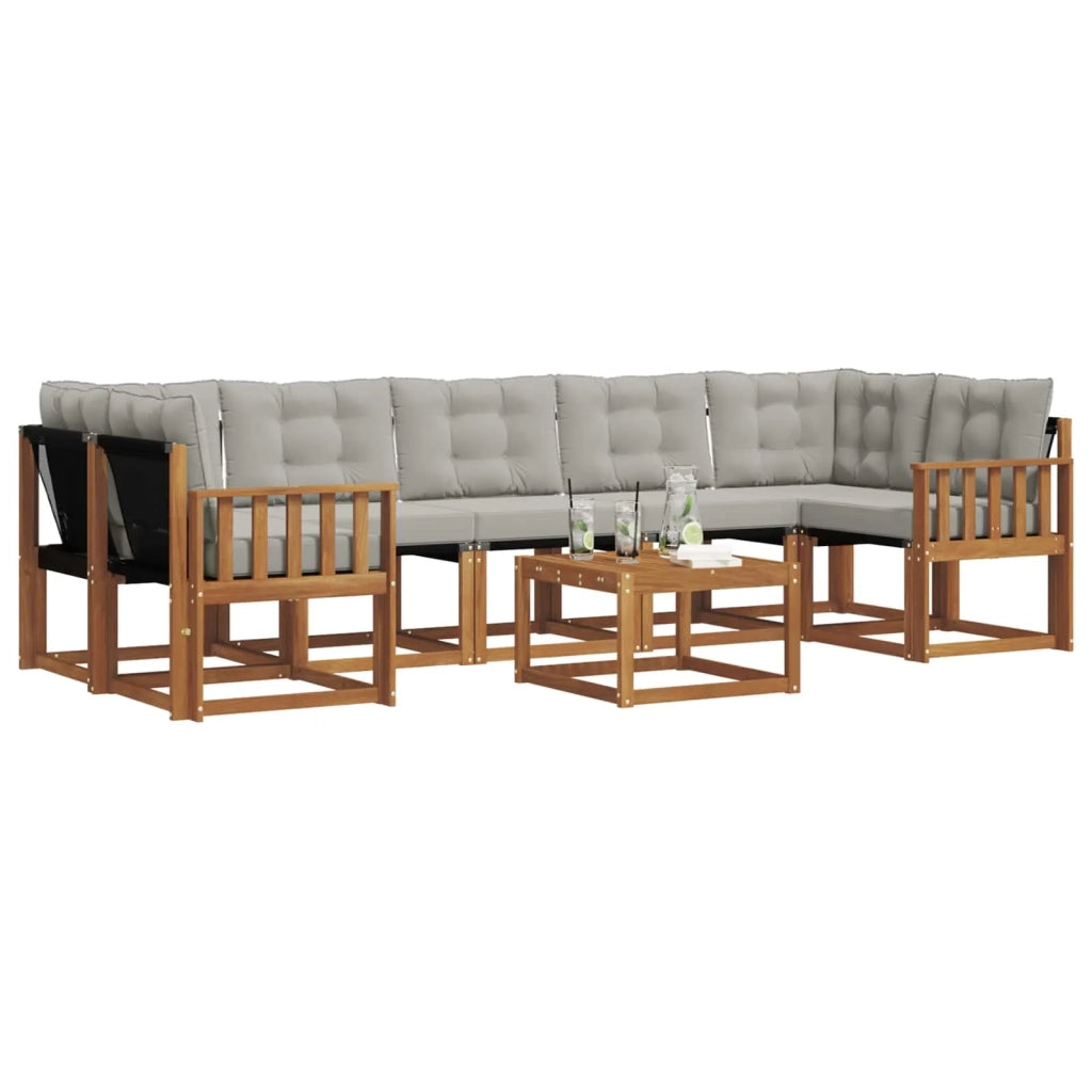 Set di divani da esterno 8 pcs Grigio Naturale e Chiaro 3368494