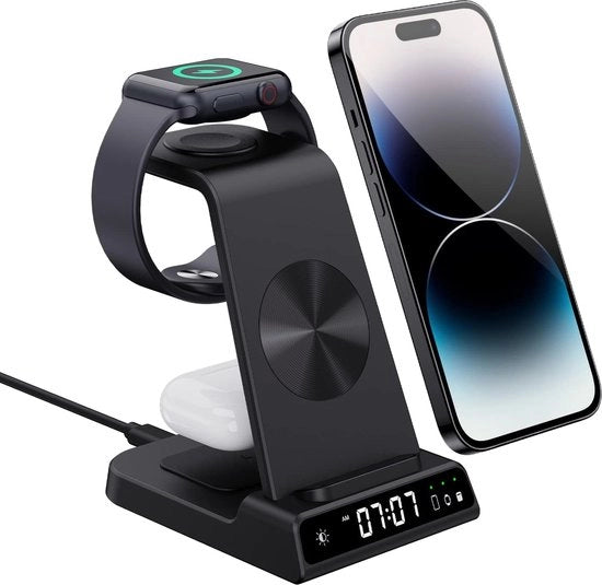 Stazione di Ricarica - Stazione di Ricarica Senza Fili - Stazione di Ricarica compatibile con X - Smartphone, Telefono, Auricolari e Orologio