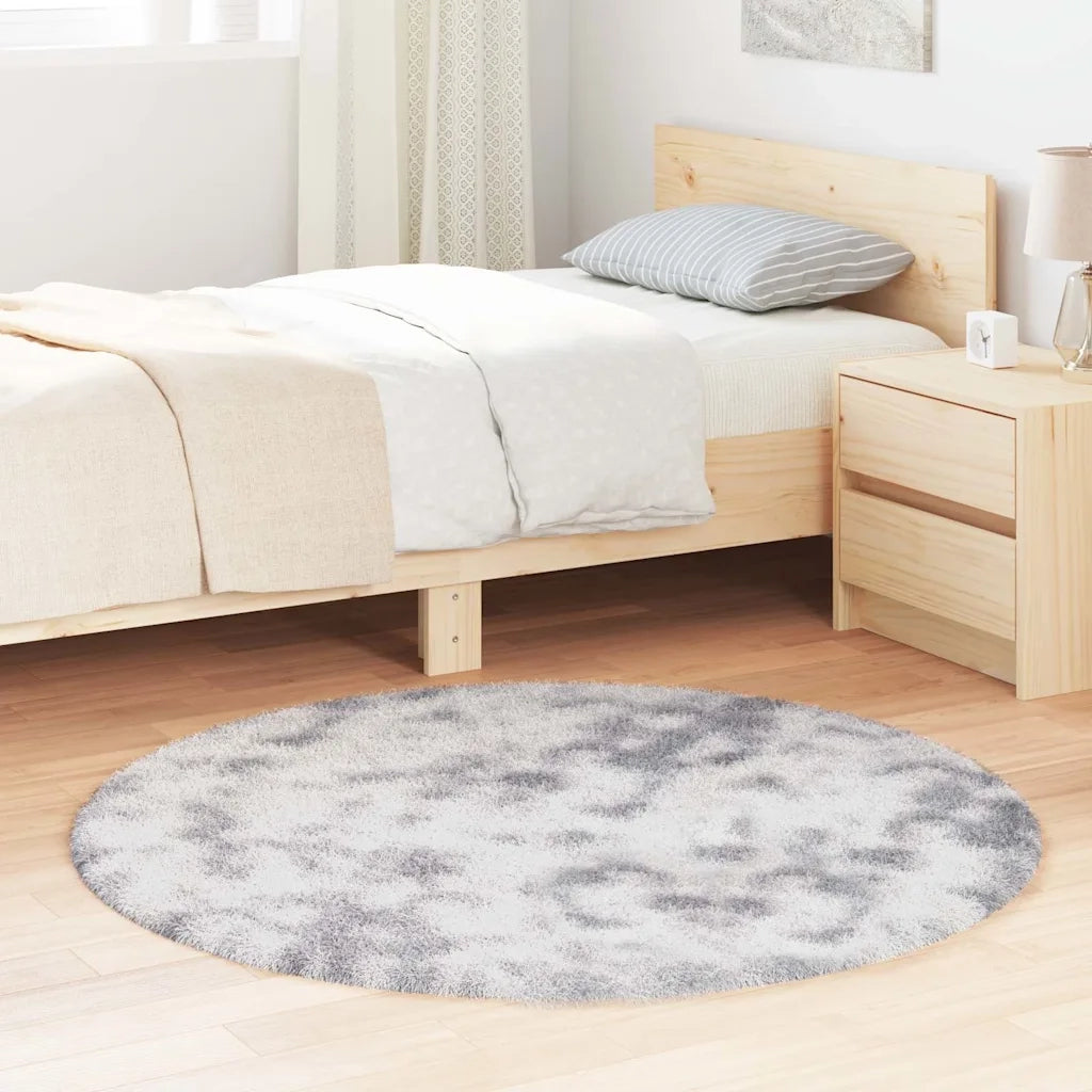 vidaXL Tappeto Shaggy a Pelo Lungo NAVARRA Grigio Argento 120x120cm