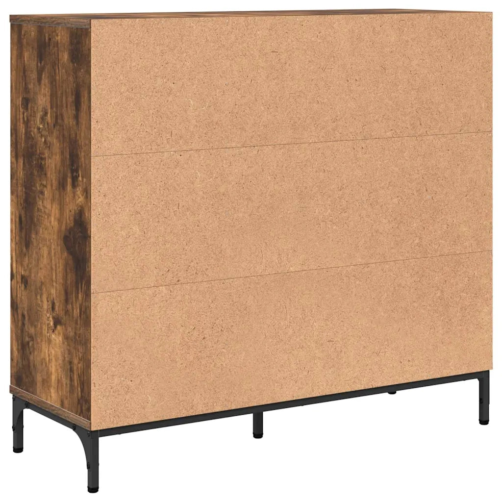Credenza-Buffet-Armadio da cucina Rovere fumo 89.5 x 33 x 82 cm Legno multistrato