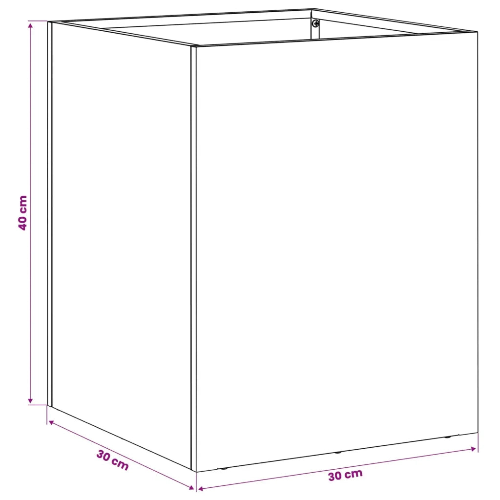Vaso da giardino Argento 30 x 30 x 40 cm Acciaio zincato 8005340