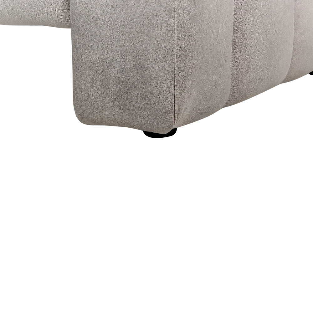 Chaise Lounge destra Tappezzata in velluto grigio tortora Gambe nere Cuscino di seduta imbottito Design moderno e glam