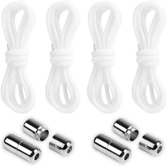 Viti elastiche con chiusura metallica - Larghezza 5 mm - 2 paia - Per scarpe sportive - Scarpe da ginnastica - Scarpe da tempo libero - Multicolore - 105 cm di lunghezza