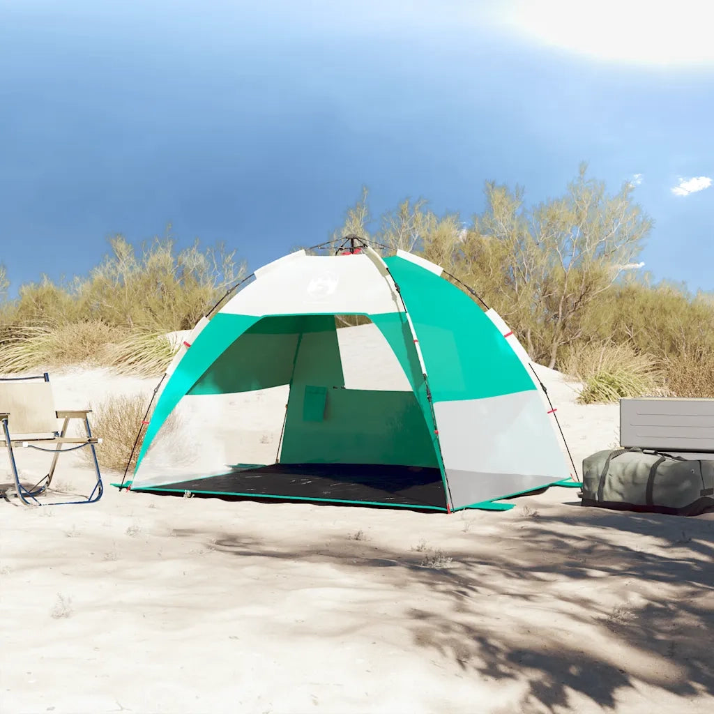 Tenda da Spiaggia 2 Persone-Tenda da campeggio Verde Rilascio Rapido Impermeabile 925102