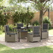 Set da Pranzo per Giardino 5 pcs Grigio chiaro polyrattan 3381019