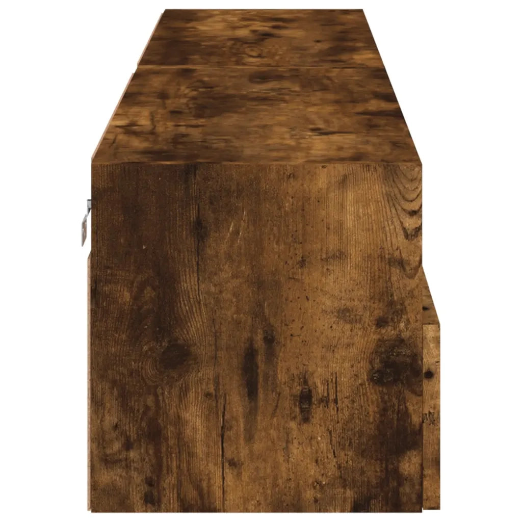 vidaXL Mobili TV a Muro 2 pz Rovere Fumo 80x30x30 cm Legno Multistrato