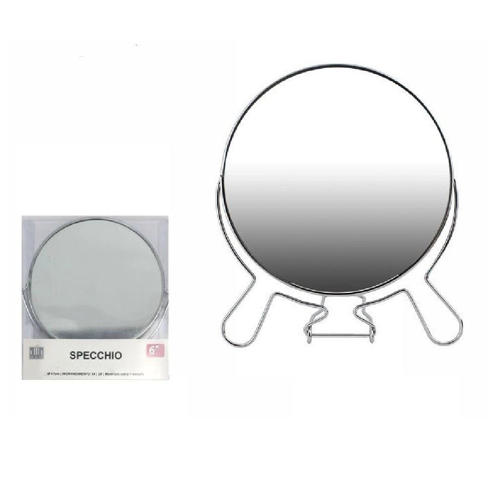 Trade Shop - Specchio Per Cosmetici Rasoio Barba Trucco Make Up Ingrandimento 6″ Pvc 07093 -